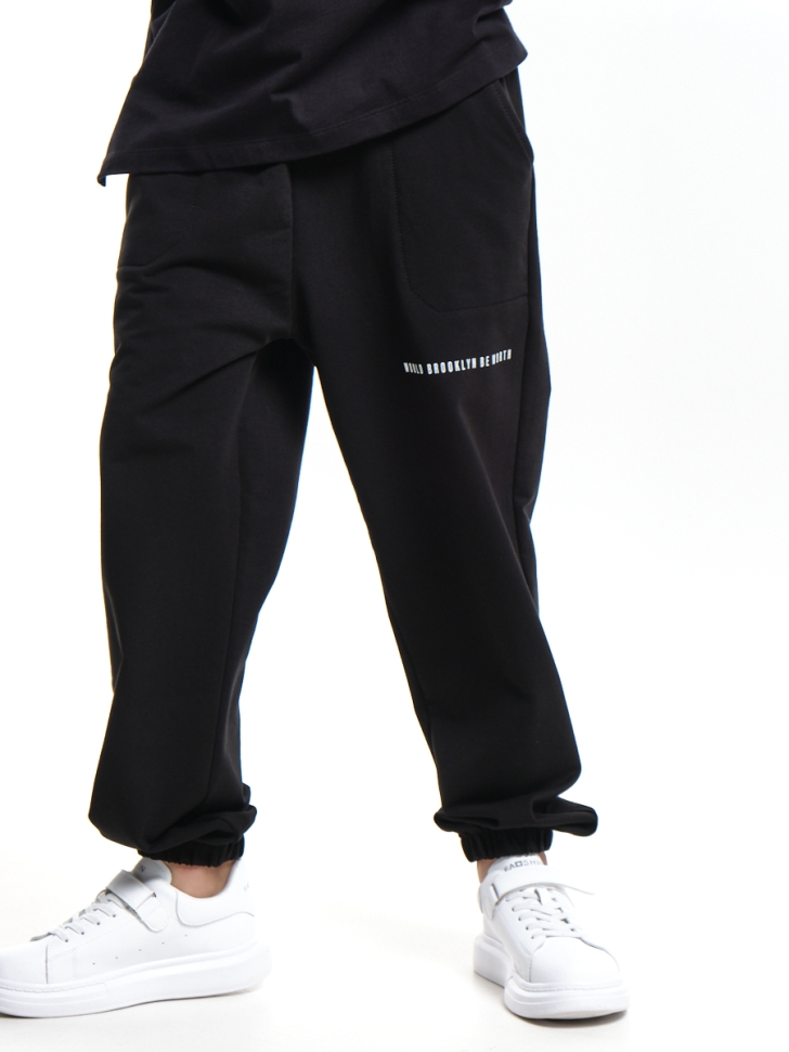 Джоггеры для мальчиков Mini Maxi, модель 7974, цвет черный - Брюки спортивные (джогеры)