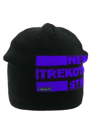 Шапка для мальчика Контур, Миалт черный/ярко-синий, весна-осень