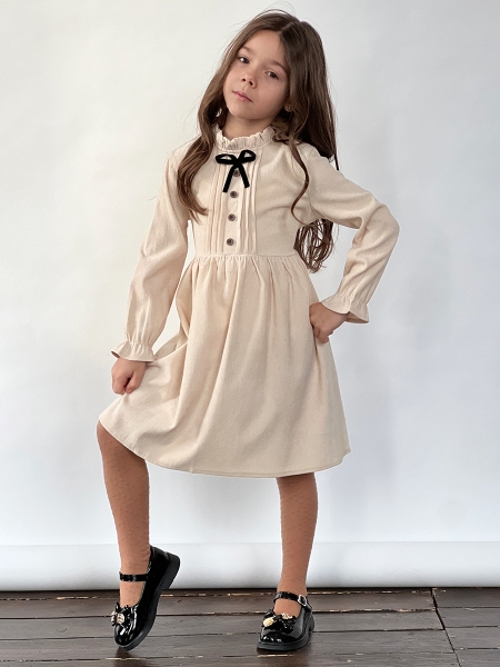 Платье для девочки нарядное БУШОН ST75, цвет бежевый - Платья коктельные / вечерние