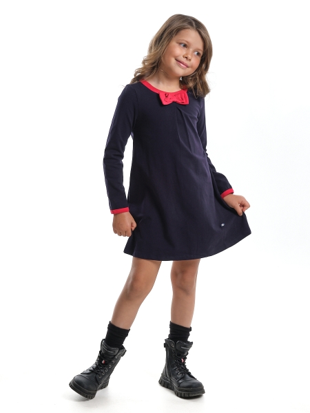 Платье для девочек Mini Maxi, модель 3935, цвет синий/красный - Платья для девочек с длинным рукавом