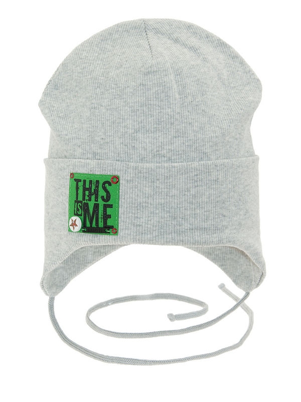 Шапка для мальчика Капитан, Миалт серый/меланж, весна-осень-лето - Шапки весна-осень