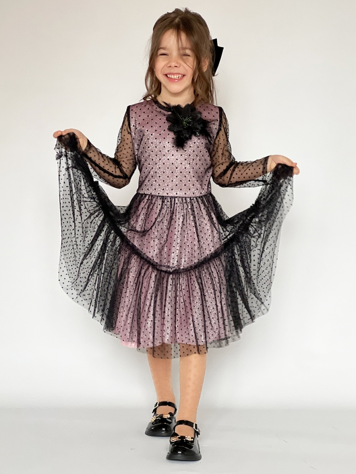 Платье для девочки нарядное БУШОН ST60, цвет фиолетовый/люрекс - Платья коктельные / вечерние