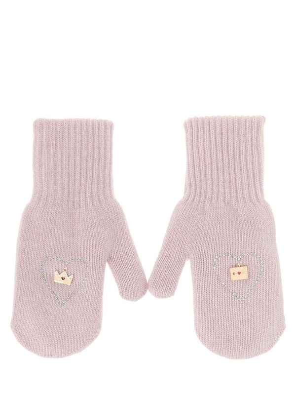 Варежки для девочки Находка, Миалт пудровый, зима - Варежки