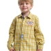 Рубашка для мальчиков Mini Maxi, модель 7976, цвет клетка/желтый