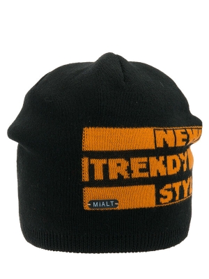 Шапка для мальчика Контур, Миалт черный/оранжевый, весна-осень