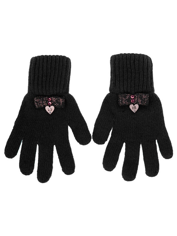 Перчатки для девочки Паутинка, Миалт черный - Перчатки