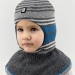 Шапка-шлем Портман т.серый+серый+лазурь