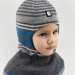 Шапка-шлем Портман т.серый+серый+лазурь