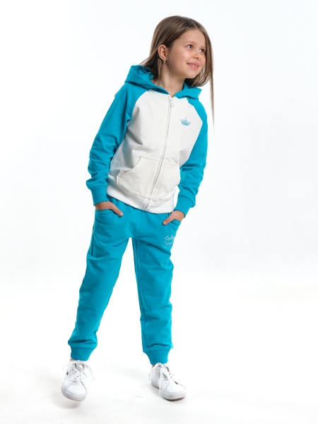Спортивный костюм для девочек Mini Maxi, модель 1626, цвет бирюзовый/бирюзовый - Костюмы спортивные