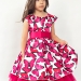 Платье для девочки нарядное БУШОН ST37, стиляги цвет малиновый/белый принт бабочки