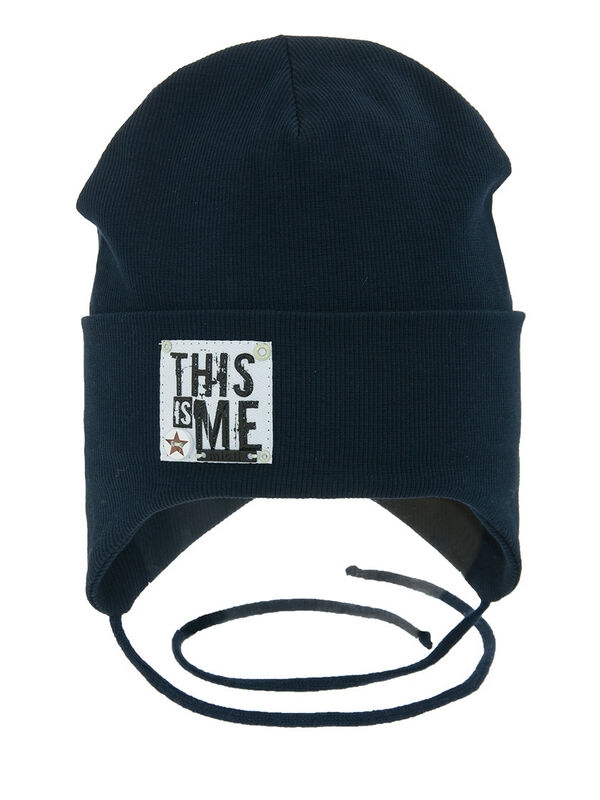 Шапка для мальчика Капитан, Миалт черно-синий, весна-осень-лето - Шапки весна-осень