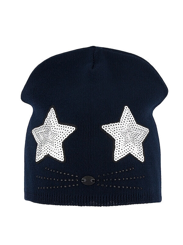 Шапка для девочки Искра, Миалт темно-синий, весна-осень - Для девочек весна-осень