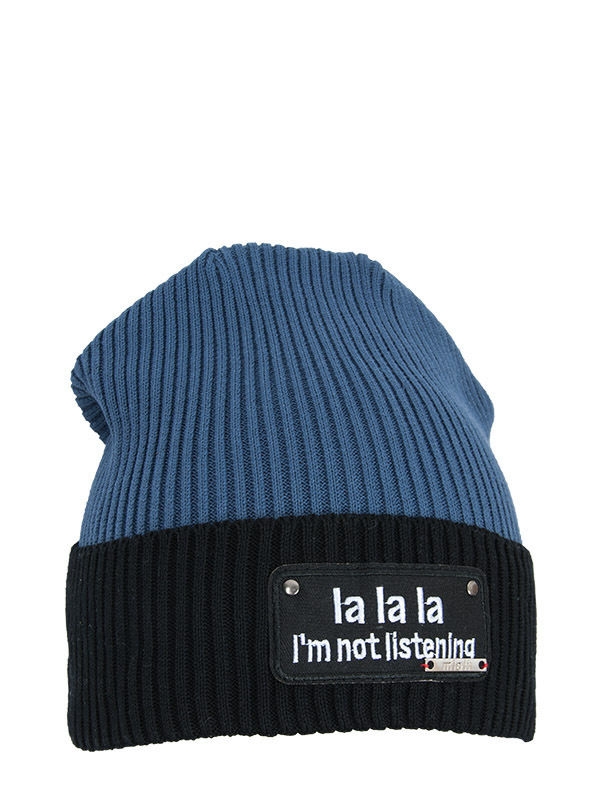 Шапка для мальчика Свободный, Миалт черный/светлый/джинс, весна-осень - Шапки весна-осень