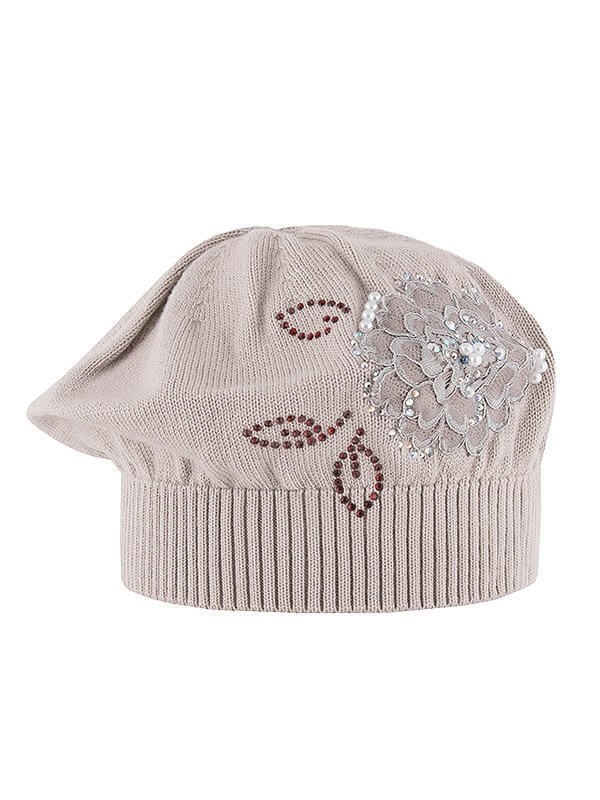 Берет для девочки Георгина, Миалт бежевый, весна-осень - Береты для девочек