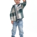 Рубашка для мальчиков Mini Maxi, модель 7988, цвет зеленый/клетка