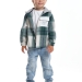Рубашка для мальчиков Mini Maxi, модель 7988, цвет зеленый/клетка