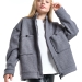 Куртка для девочек Mini Maxi, модель 8025, цвет графит/меланж