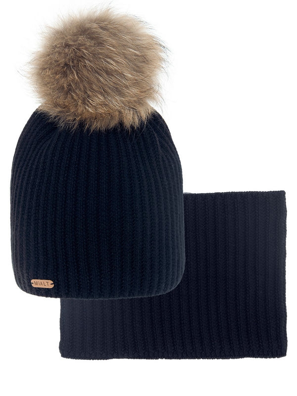 Комплект для мальчика Харлей комплект, Миалт темно-синий, зима - Комплекты: шапка и шарф