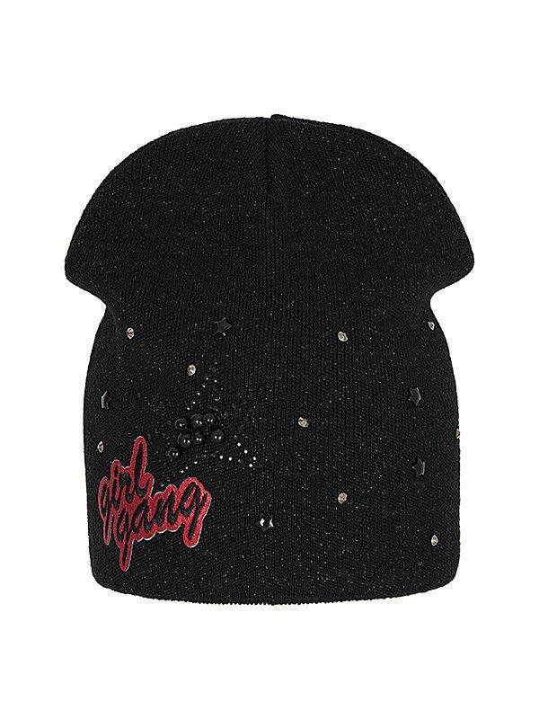 Шапка для девочки Girl gang, Миалт черный, весна-осень - Для девочек весна-осень