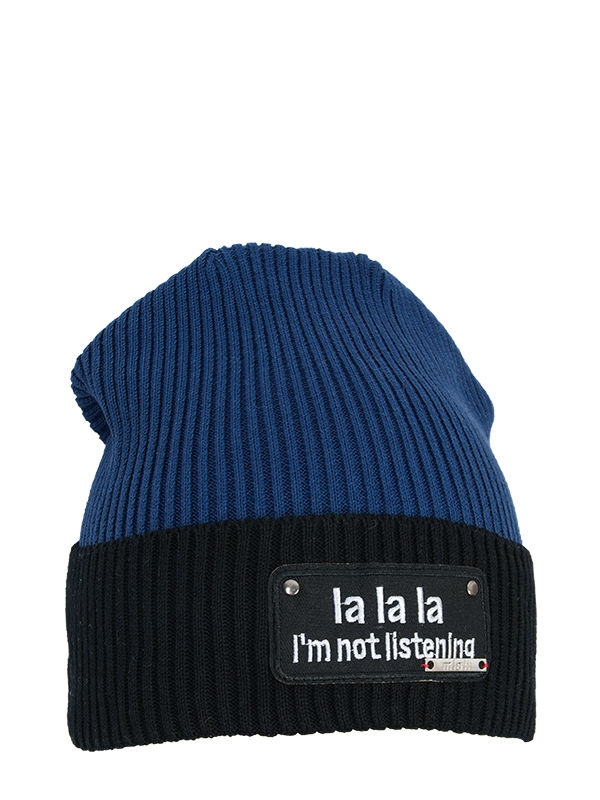 Шапка для мальчика Свободный, Миалт черный/джинс, весна-осень - Шапки весна-осень