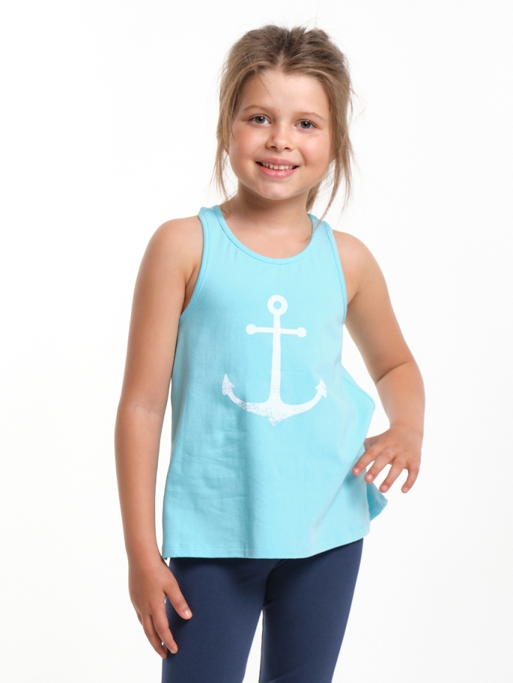 Майка-борцовка для девочек Mini Maxi, модель 1770, цвет бирюзовый - Майки и топы на лето