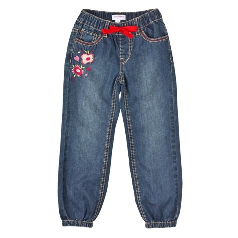 Брюки текстильные джинсовые для девочек - Брюки для девочек