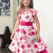 Платье для девочки нарядное БУШОН ST37, стиляги цвет белый/розовый принт фламинго