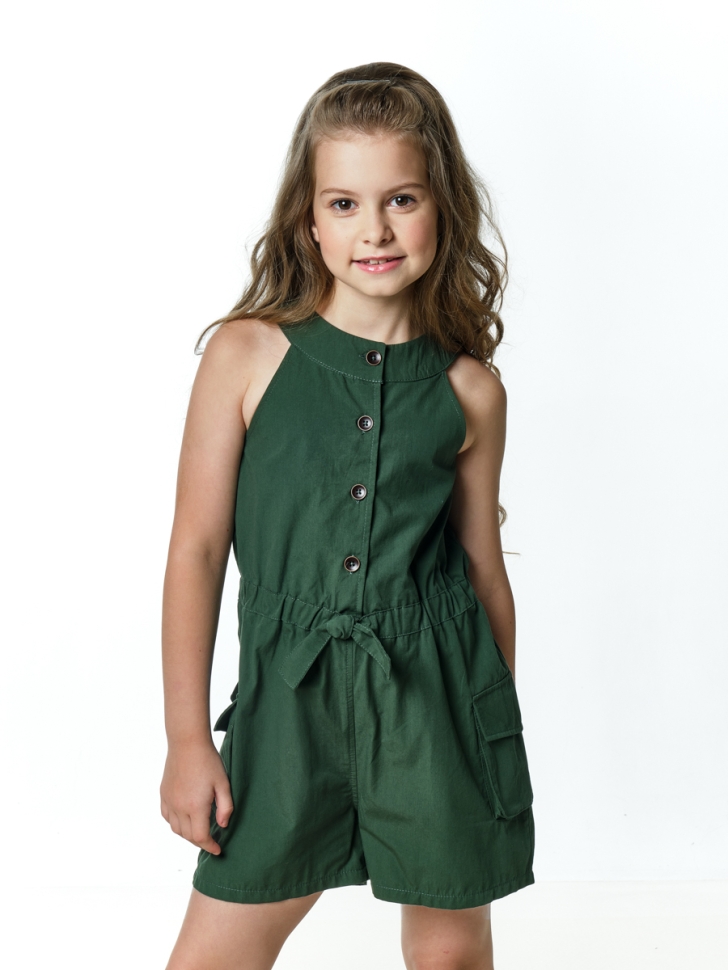 Комбинезон для девочек Mini Maxi, модель 7165, цвет хаки - Комбинезоны / лето