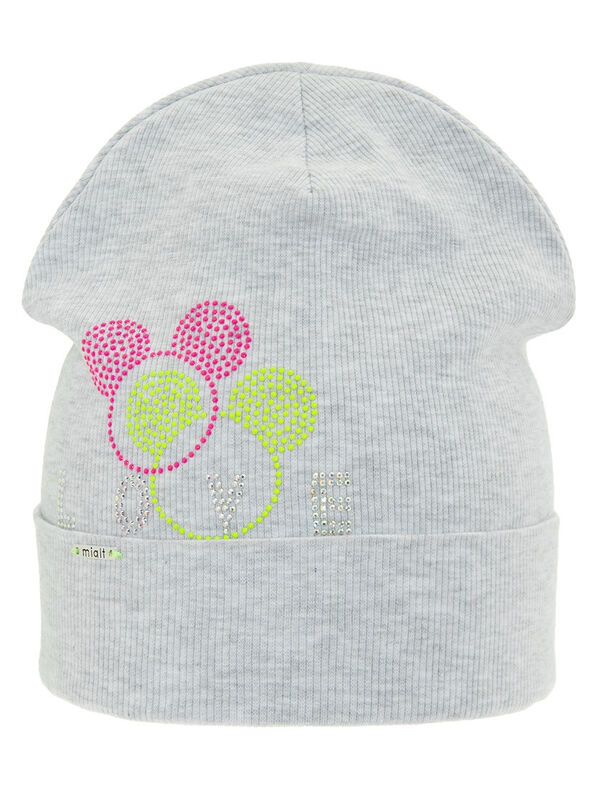 Шапка для девочки Капучино, Миалт серый/меланж, весна-осень-лето - Для девочек весна-осень