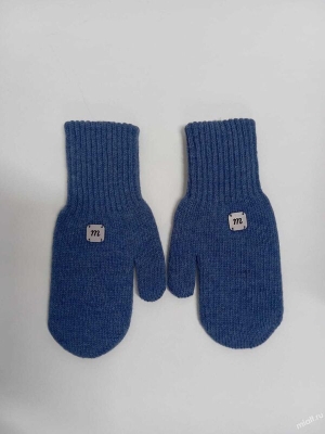 Шапка для девочки Варежки Микаэль, Миалт джинсовый, зима