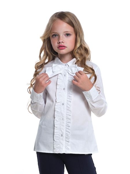 Блузка для девочек Mini Maxi, модель 7660, цвет белый - Блузки с длинным рукавом / текстиль