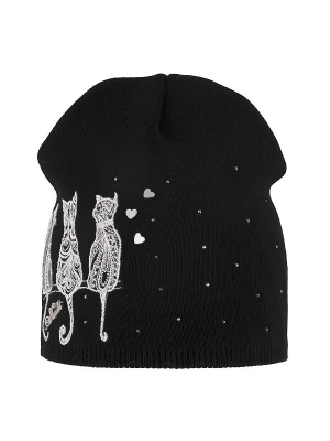 Шапка для девочки Трио, Миалт черный, весна-осень