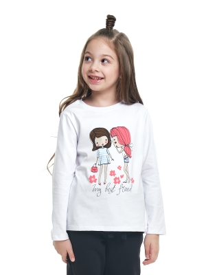 Футболка для девочек Mini Maxi, модель 7707, цвет белый