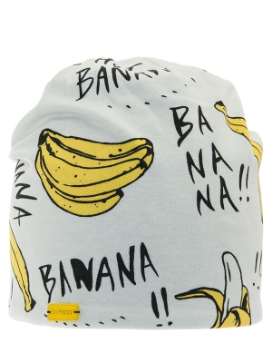 Шапка для девочки Bananas, Миалт белый/черный, лето