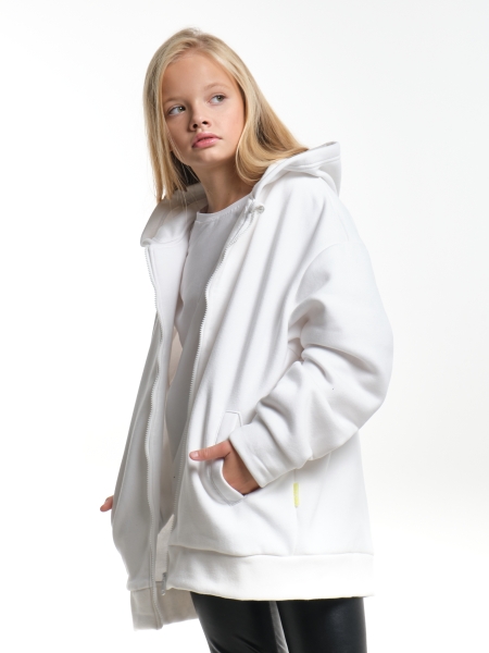 Толстовка для девочек Mini Maxi, модель 8017, цвет белый - Толстовки с воротом
