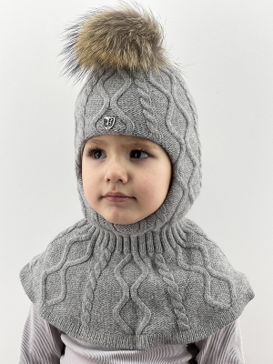 Шапка-шлем для мальчика Олли св.серый