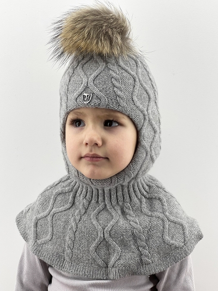 Шапка-шлем для мальчика Олли св.серый - Шлемы осень-зима