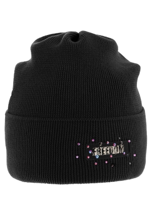 Шапка для девочки Gloss, Миалт черный, весна-осень