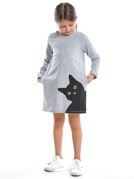 Платье для девочек Mini Maxi, модель 4312, цвет серый - Платья для девочек с длинным рукавом