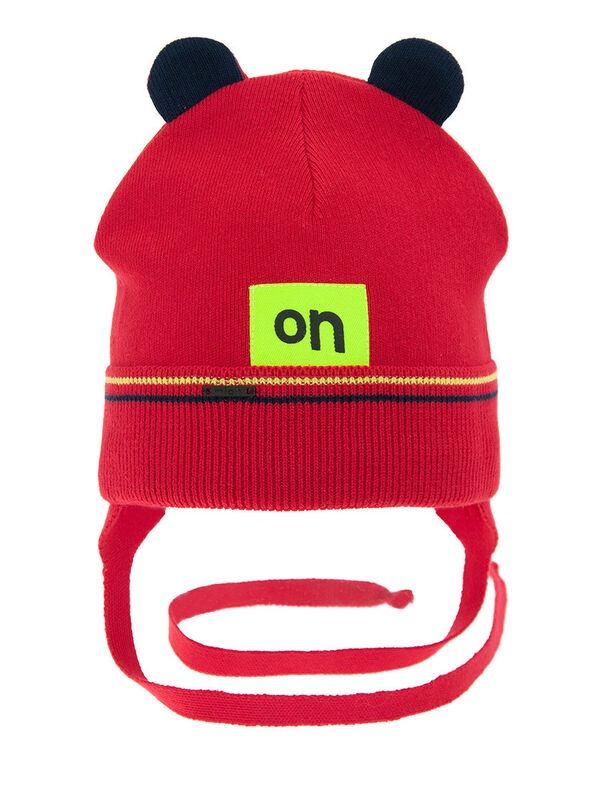 Шапка для мальчика Пух, Миалт темно-красный, весна-осень - Шапки весна-осень