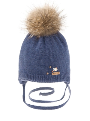 Шапка для мальчика Космолет, Миалт синий/меланж, зима