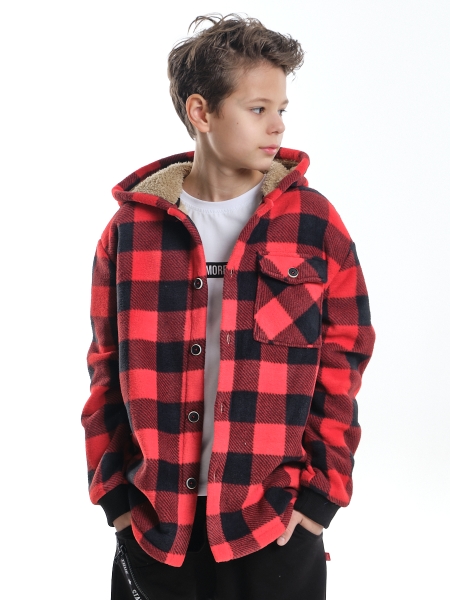 Куртка для мальчиков Mini Maxi, модель 7856, цвет красный/черный/клетка - Куртки олимпийки для мальчиков