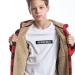 Толстовка для мальчиков Mini Maxi, модель 7856, цвет красный/черный/клетка
