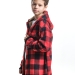 Толстовка для мальчиков Mini Maxi, модель 7856, цвет красный/черный/клетка