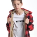 Толстовка для мальчиков Mini Maxi, модель 7856, цвет красный/черный/клетка