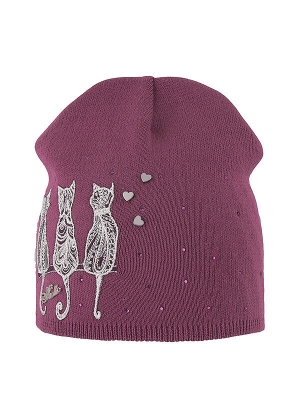 Шапка для девочки Трио, Миалт темно-розовый, весна-осень