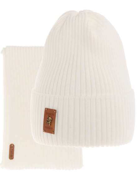 Комплект для девочки Бельгия комплект, Миалт белый, весна-осень - Комплект: шапочки и шарф