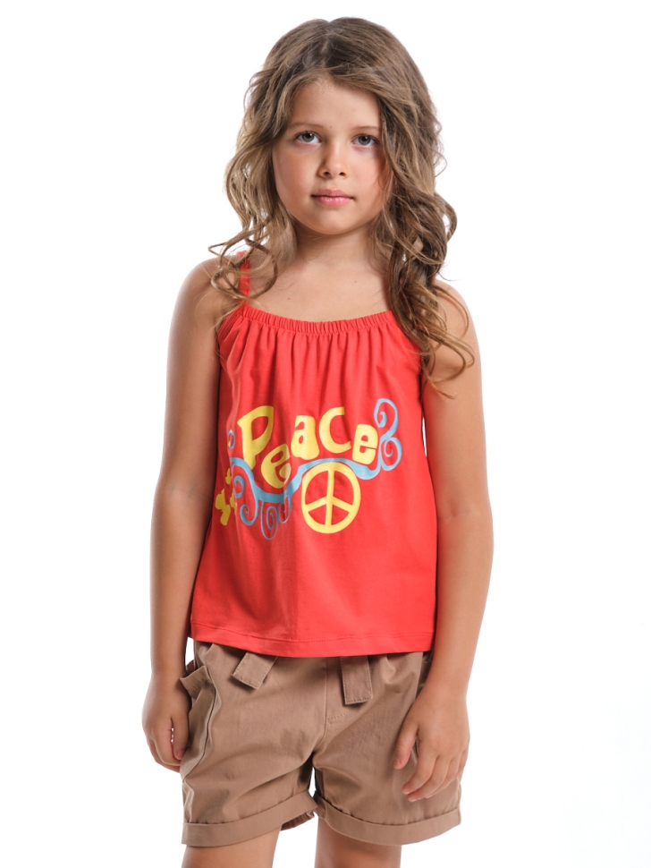 Футболка-топ для девочек Mini Maxi, модель 0061, цвет красный - Майки и топы на лето