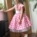 Платье для девочки нарядное БУШОН ST37, стиляги цвет светло-розовый/белый принт клетка