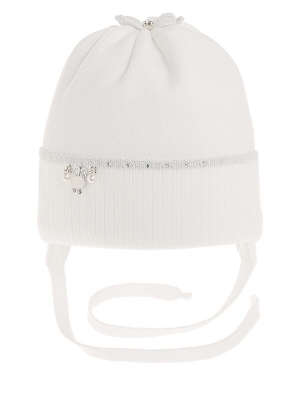 Шапка для девочки Люрекс, Миалт белый, зима